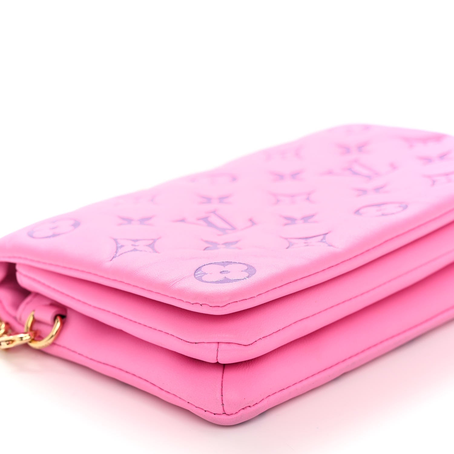 Louis Vuitton Lambskin Embossed Monogram Vuittamins Pochette Coussin Rose Violet 9 of 13