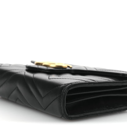 Gucci Calfskin Matelasse GG Marmont Chain Wallet Black 10 of 13