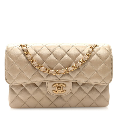 Chanel Iridescent Caviar Quilted Small Double Flap  Beige 1 of 10
