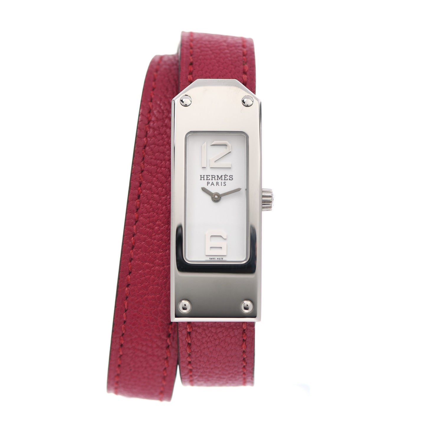Stainless Steel Chevre Mysore 15mm Kelly II Double Tour Quartz Watch Rose Pourpre