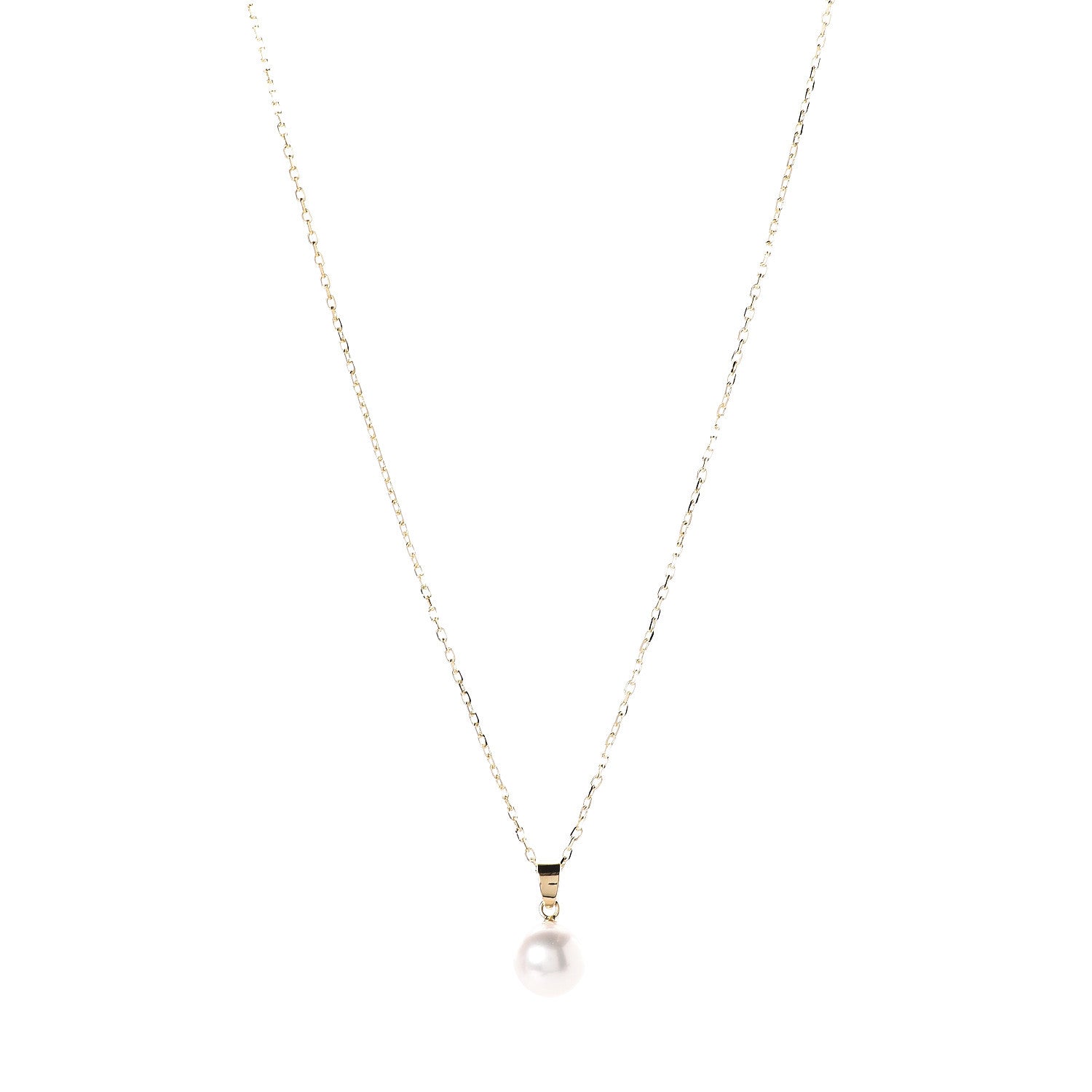 Mikimoto 18K Yellow Gold Akoya Pearl 8-8.5mm Drop Pendant Necklace 1 of 4