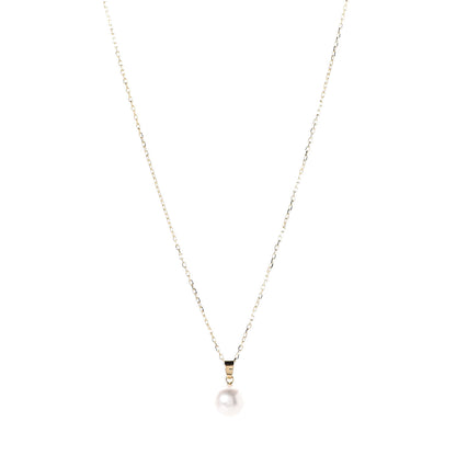 Mikimoto 18K Yellow Gold Akoya Pearl 8-8.5mm Drop Pendant Necklace 1 of 4