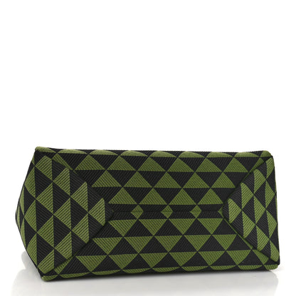 Prada Jacquard Triangolo Symbole Embroidered Small Shoulder Bag Black Edera 4 of 8