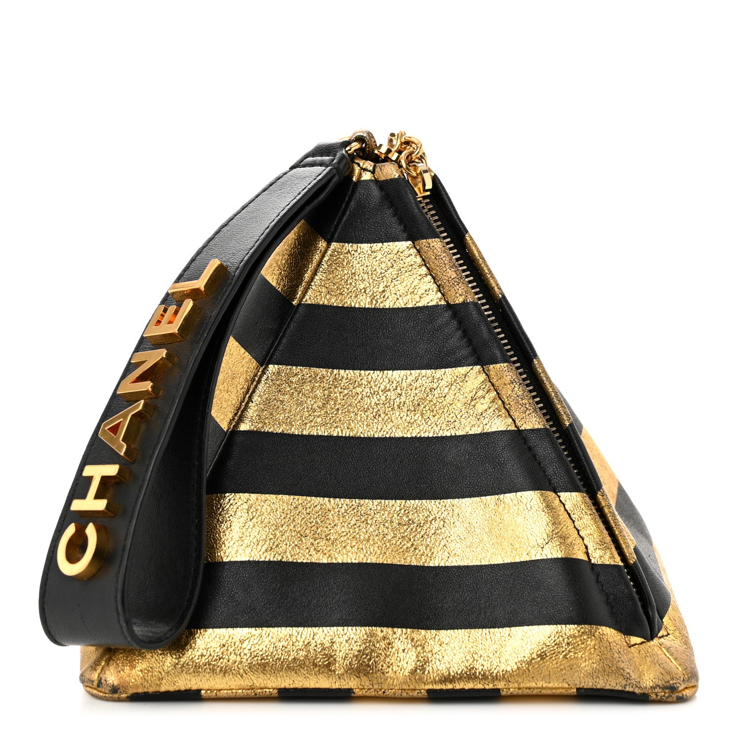 Chanel Metallic Lambskin CC Kheops Pyramid Bag Gold Black 1 of 10