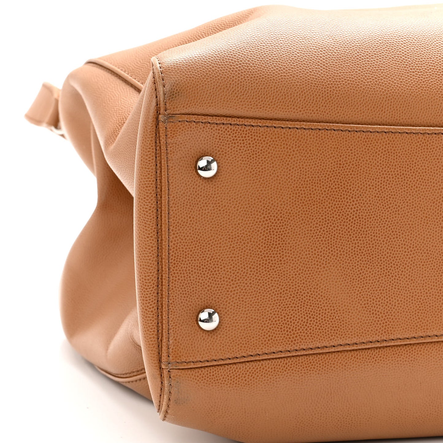 Caviar Medium Cerf Executive Shopper Tote Dark Beige