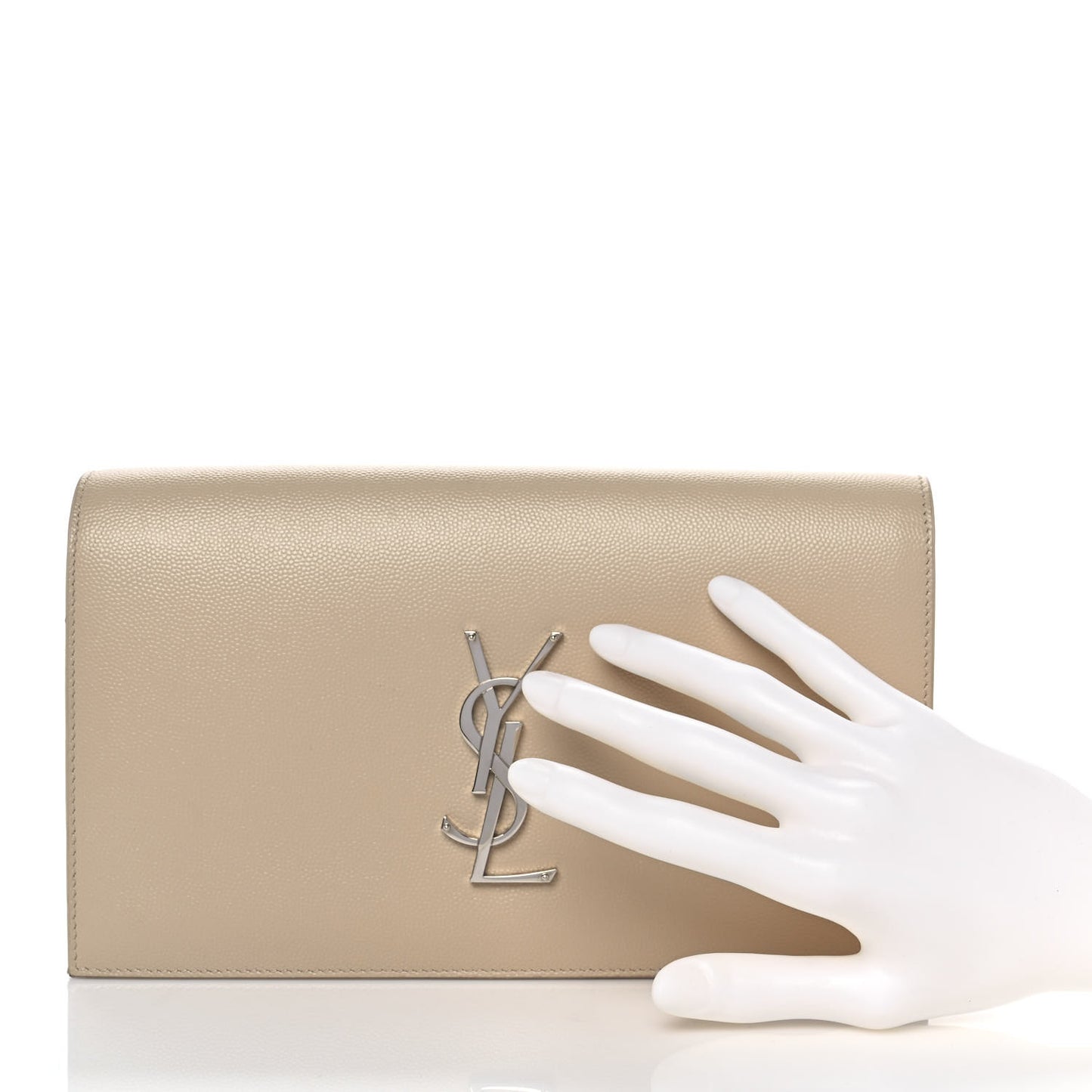 Grain De Poudre Classic Kate Monogram Clutch Nude Powder