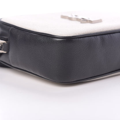 Saint Laurent Linen Canvas Monogram Lou Camera Bag Black 9 of 10