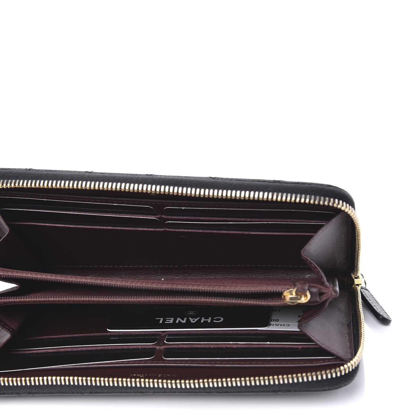 Caviar Quilted Large Gusset Zip Around Wallet Black