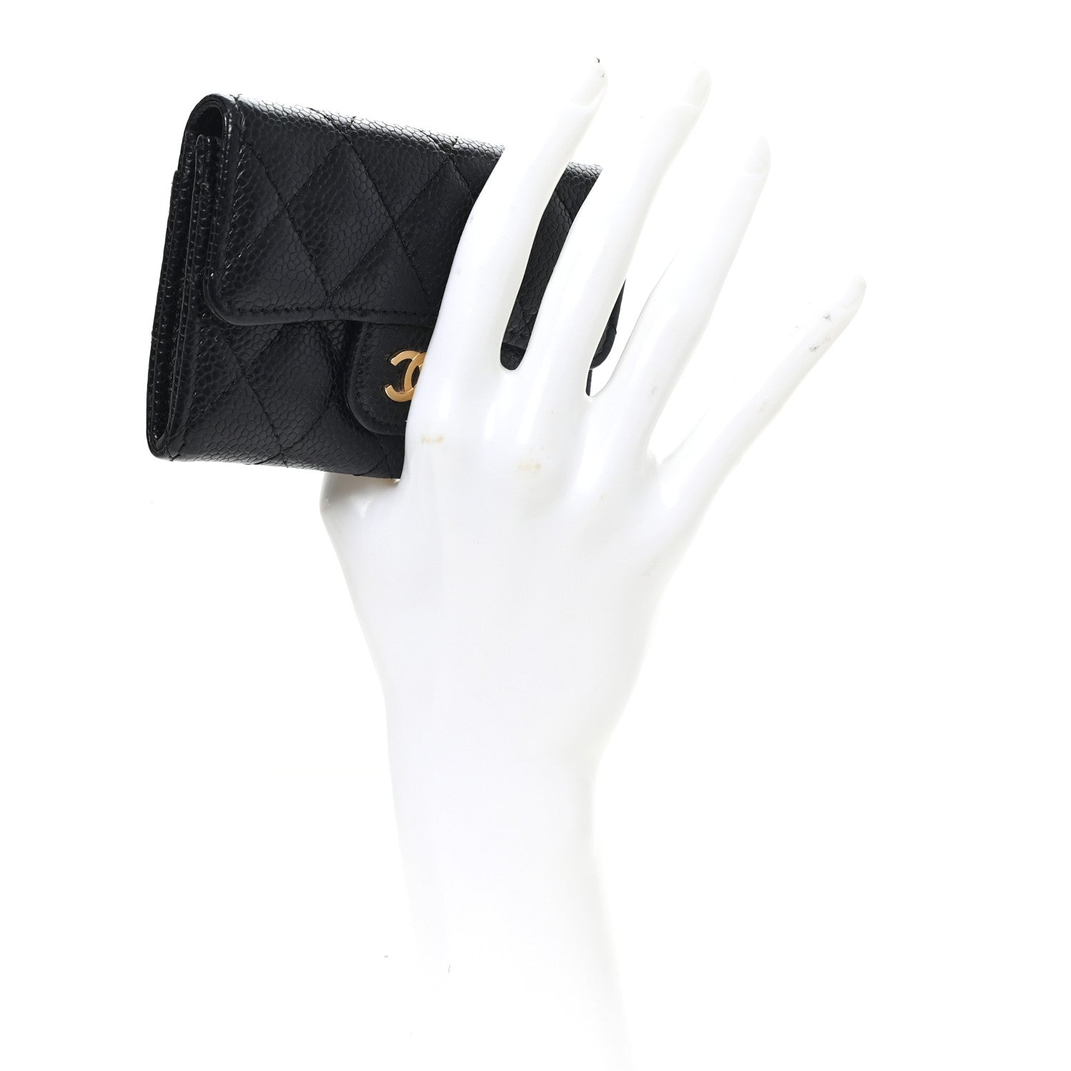 Chanel Caviar Quilted Flap Card Holder Wallet Black 2 of 10