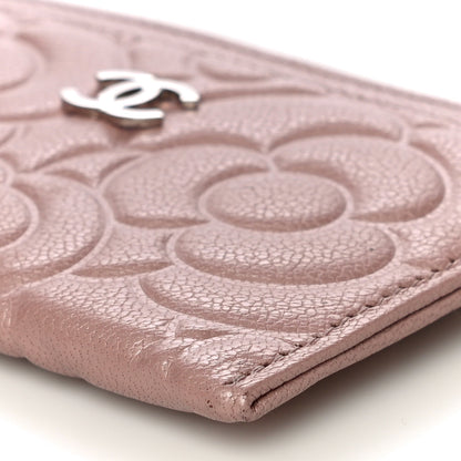 Chanel Goatskin Camellia Embossed Card Holder Light Pink 10 of 15