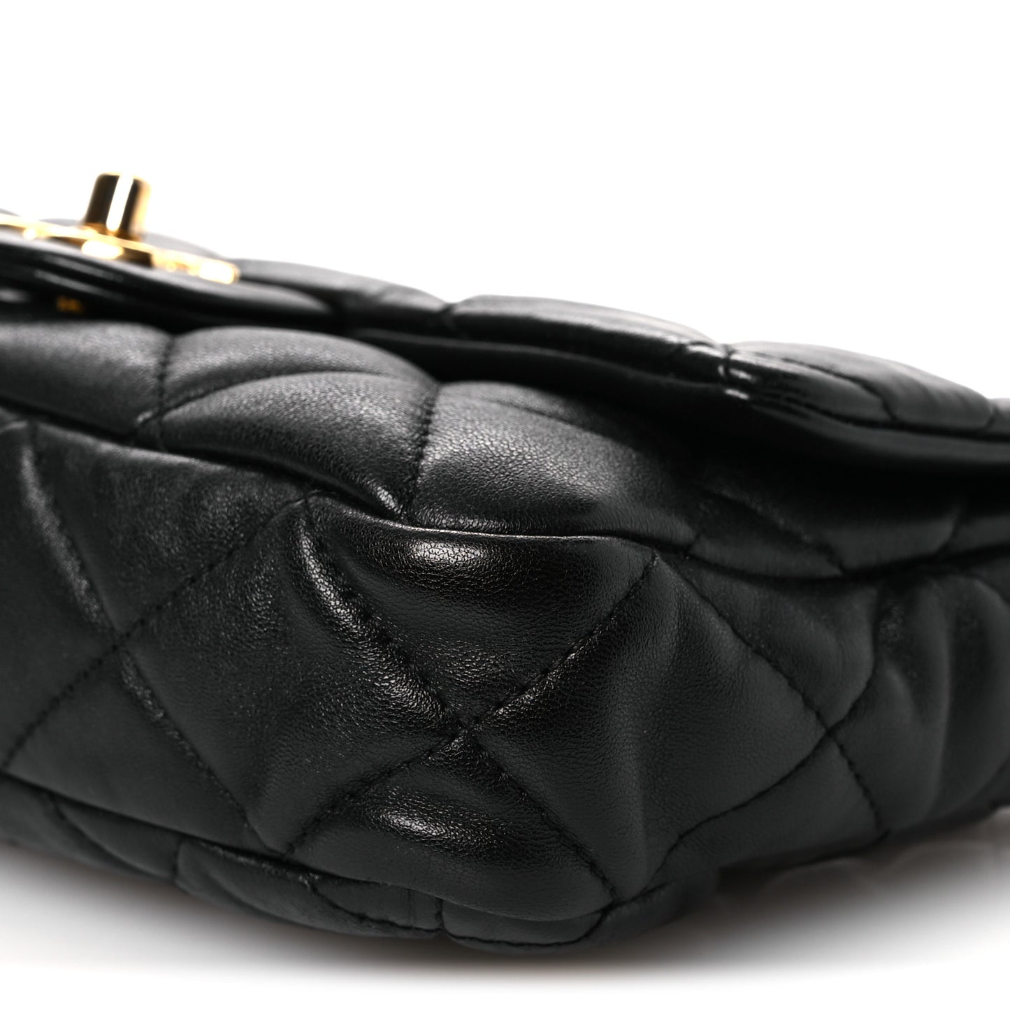 Lambskin Quilted Small Funky Town Flap Black