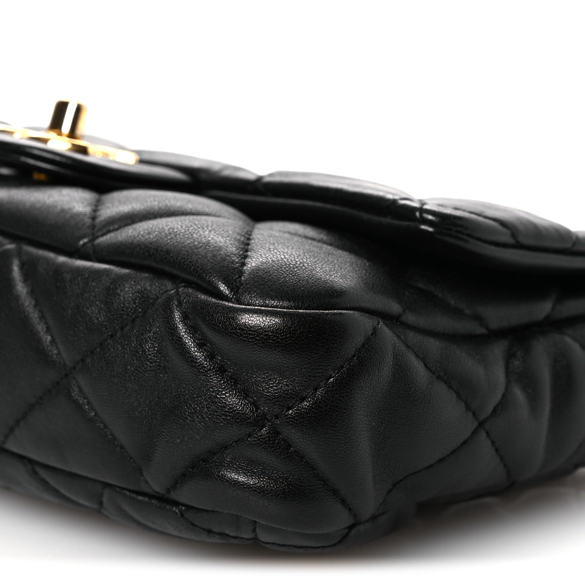 Lambskin Quilted Small Funky Town Flap Black