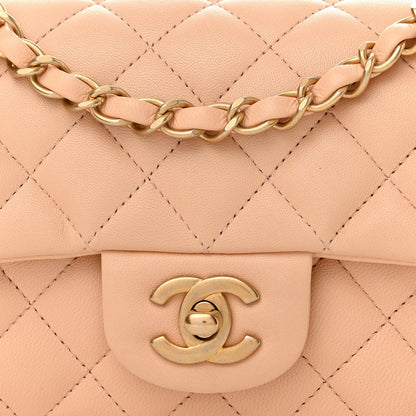 Chanel Lambskin Quilted Mini Rectangular Flap Beige 8 of 10