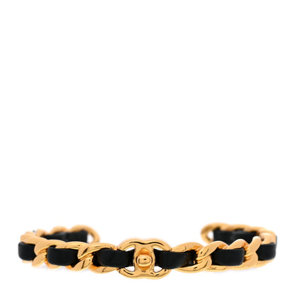 Chanel Lambskin More Is More Cuff Bracelet Black Gold 1 of 5