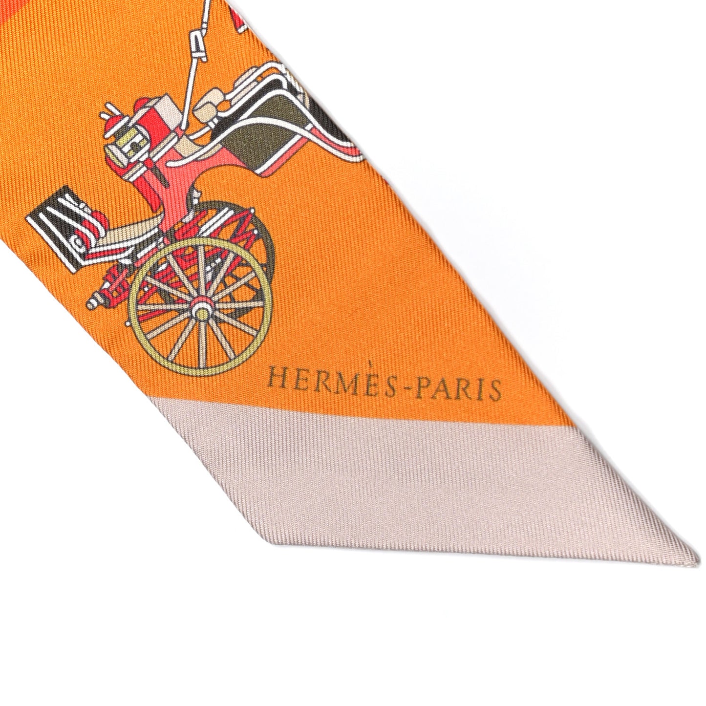 Silk Les Voitures Exquises Twilly Orange Beige Kaki