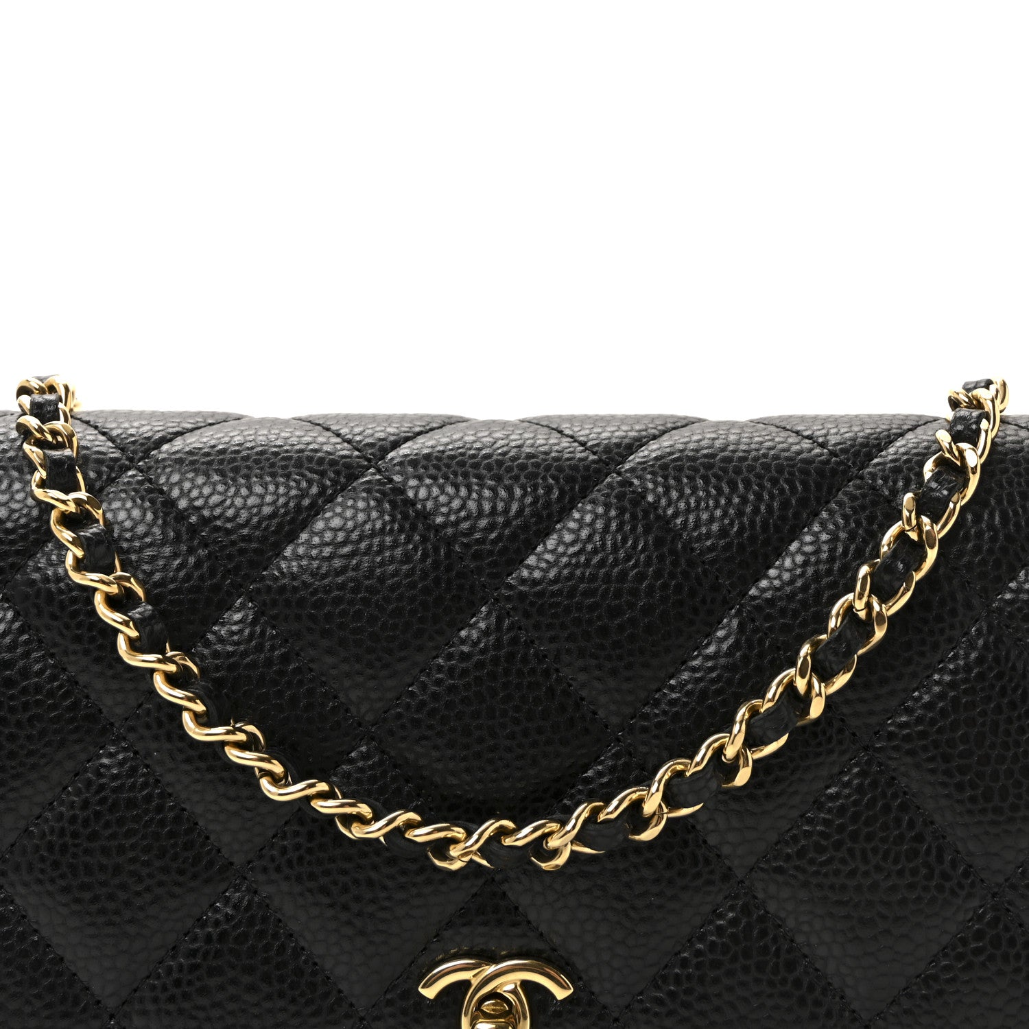 Chanel Caviar Quilted CC Turnlock Wallet On Chain WOC Black 9 of 11