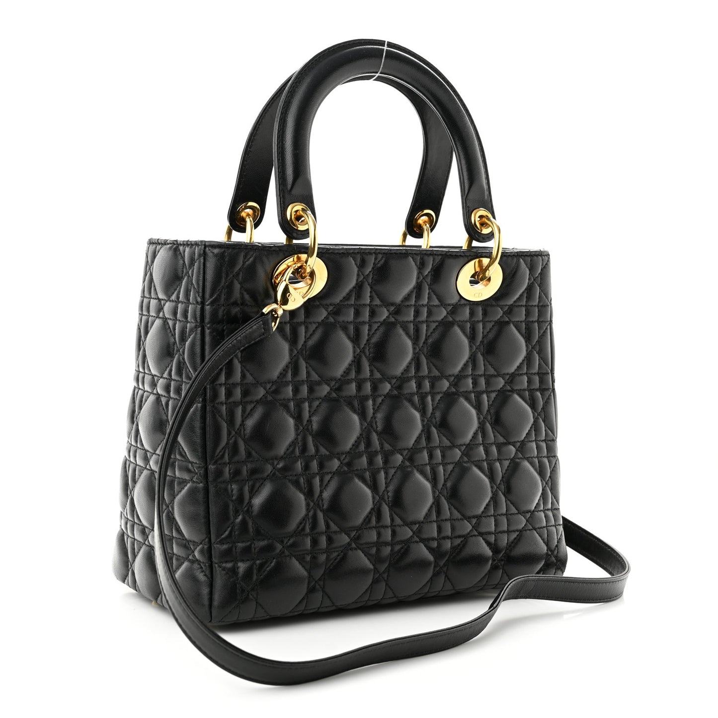 Lambskin Cannage Medium Lady Dior Black