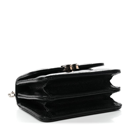 Chanel Caviar Quilted Enamel Top Handle Flap Clutch With Chain Black 4 of 11