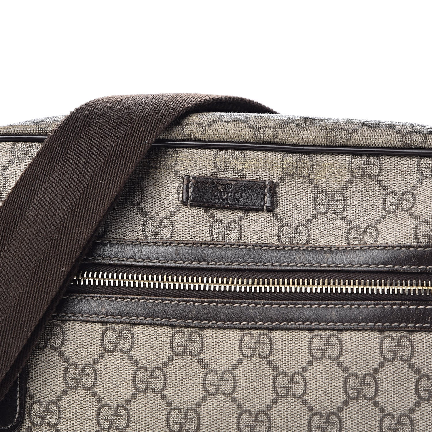 Gucci GG Plus Monogram Selleria Calfskin Medium Messenger Bag Beige Ebony Cocoa Dark Chocolate 20 of 20