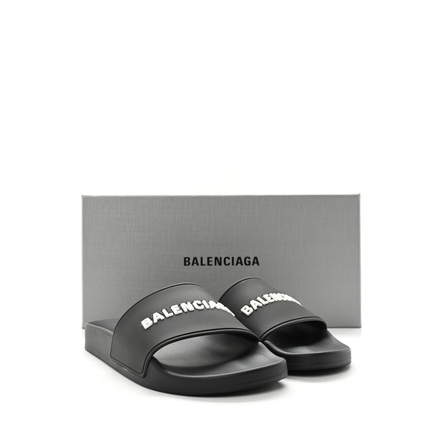 Rubber Womens Logo Pool Slide Sandals 38 Black