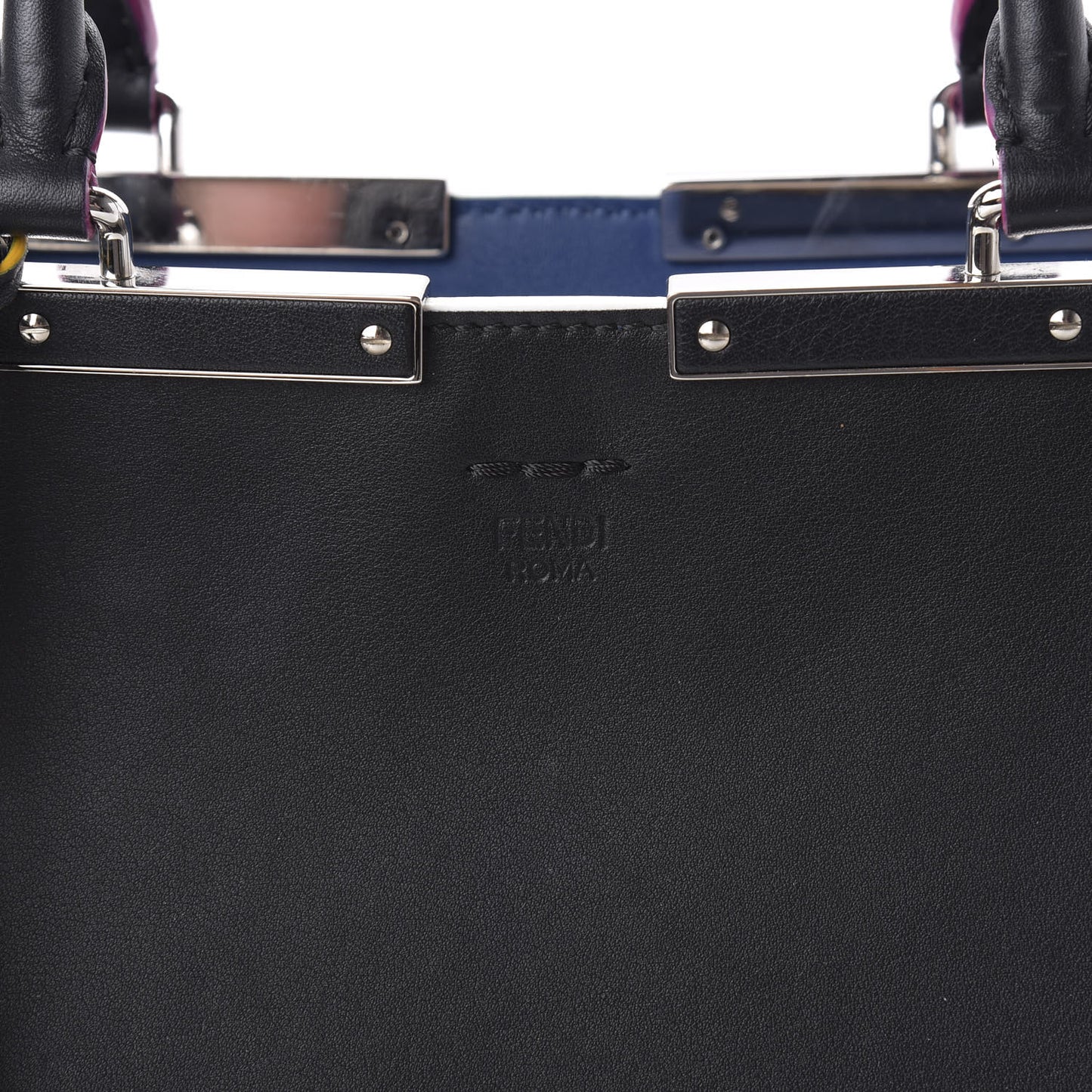 Vitello Dolce Shiny Nappa Petite 3Jours Tote Black Iris
