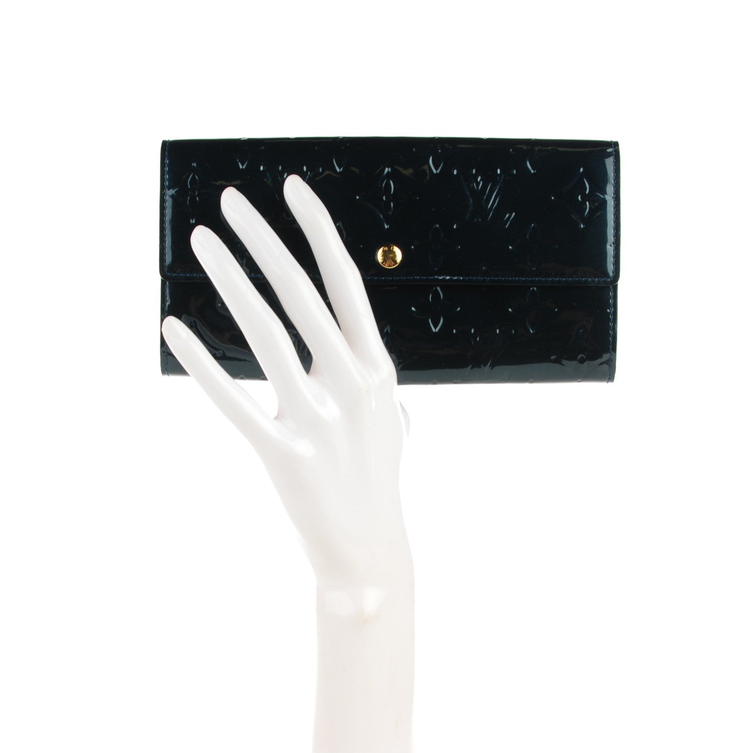 Louis Vuitton Vernis Sarah Wallet Blue Nuit 2 of 7