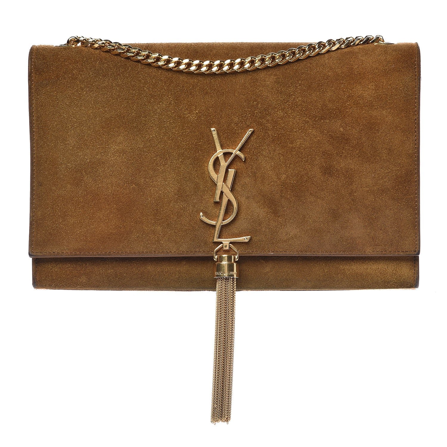 Saint Laurent Suede Medium Classic Monogram Kate Tassel Satchel Light Ochre 1 of 10