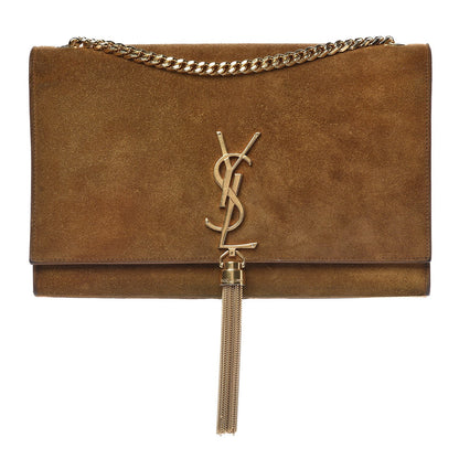 Saint Laurent Suede Medium Classic Monogram Kate Tassel Satchel Light Ochre 1 of 10