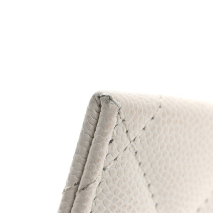 Chanel Caviar Quilted Textured CC Card Holder White 10 of 13