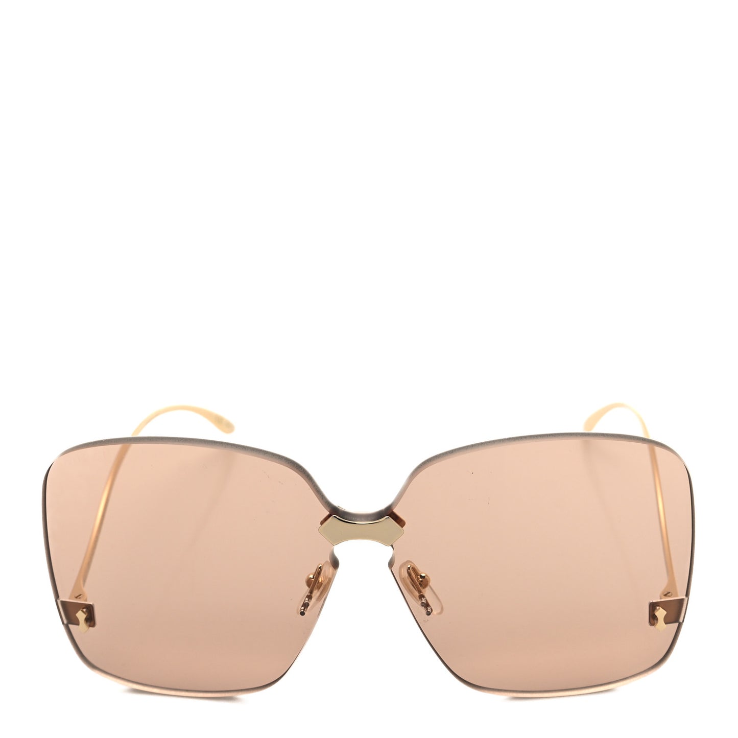 Acetate Metal Rimless Square Sunglasses GG0355S Gold