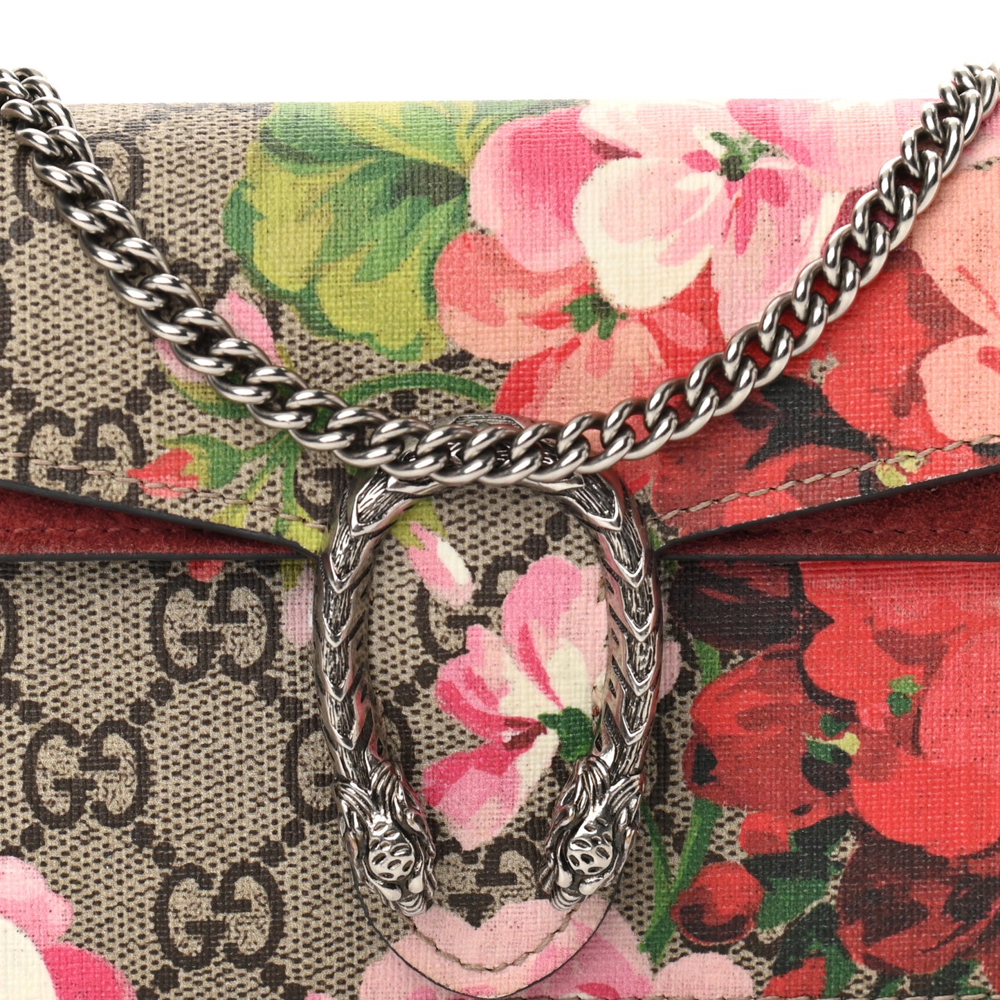 GG Supreme Monogram Blooms Super Mini Dionysus Shoulder Bag Beige Multicolor Dry Rose