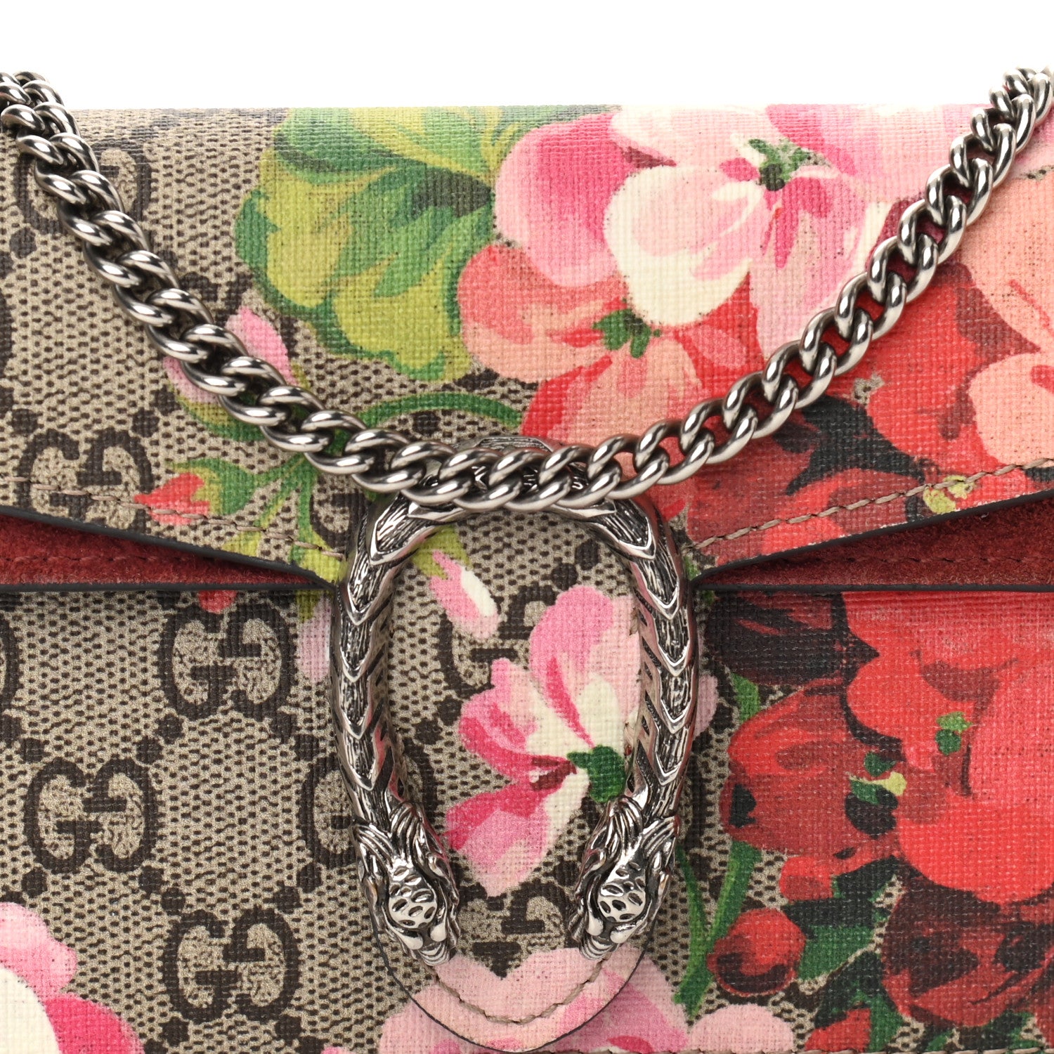 Gucci GG Supreme Monogram Blooms Super Mini Dionysus Shoulder Bag Beige Multicolor Dry Rose 7 of 11