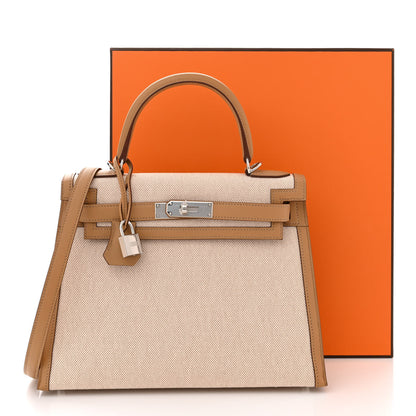 Hermes Toile H Swift Kelly Sellier 28 Ecru Biscuit 11 of 11
