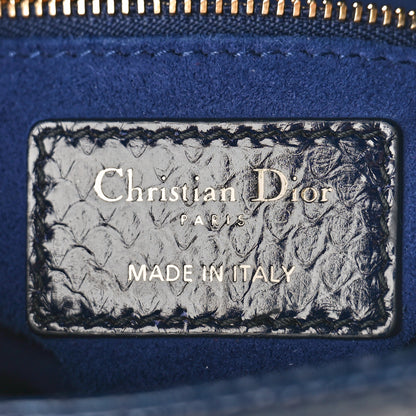 Christian Dior Metallic Snakeskin Mini Lady Dior Dark Blue 6 of 8
