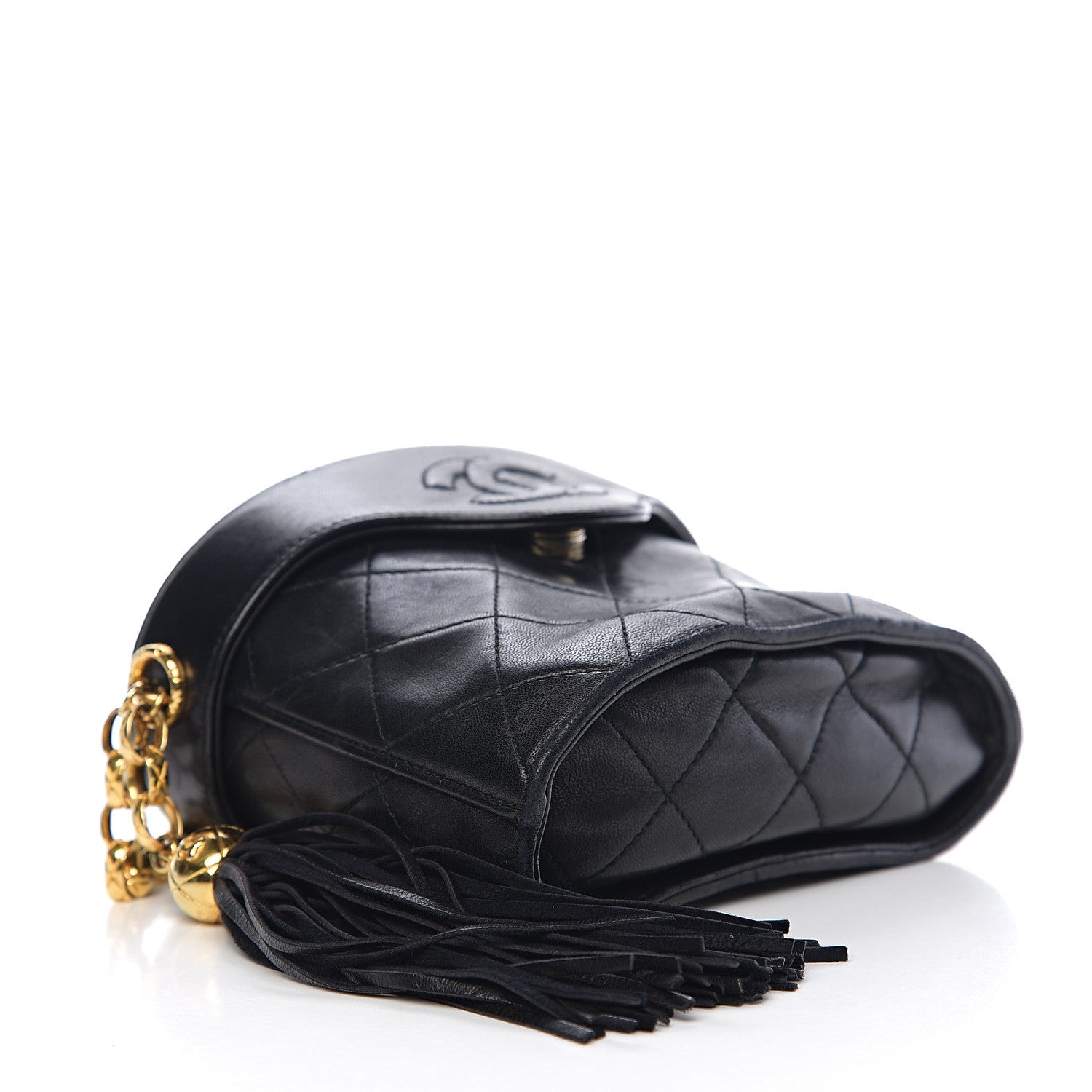 Chanel Lambskin Quilted Tassel Shoulder Bag Black 3 of 11