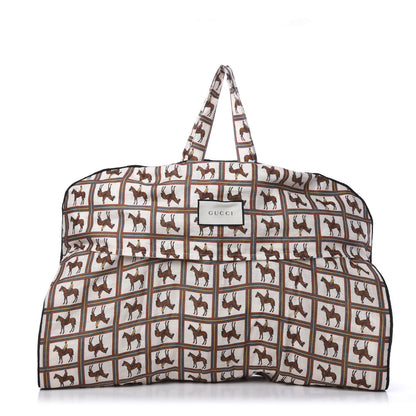 Gucci Equestrian Print Canvas Garment Weekend Travel Bag 1 of 9