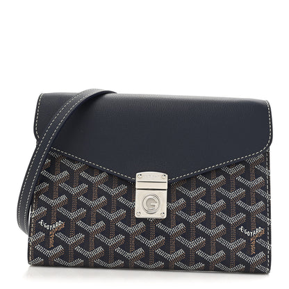 Goyard Goyardine Calfskin Chypre Wallet Pouch Navy 1 of 10