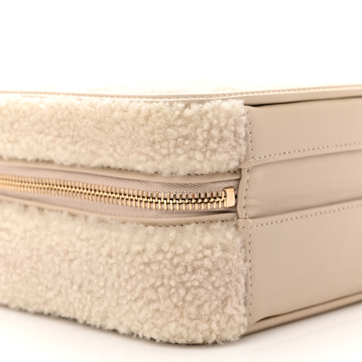 Chanel Shearling Lambskin Quilted Small CC Filigree Vanity Case Beige 9 of 12