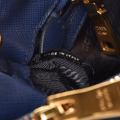 Prada Saffiano Small Galleria Double Zip Tote Bluette 7 of 15