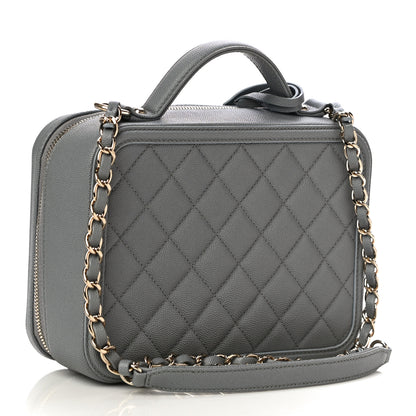 Chanel Caviar Quilted Medium CC Filigree Vanity Case Grey 3 of 10