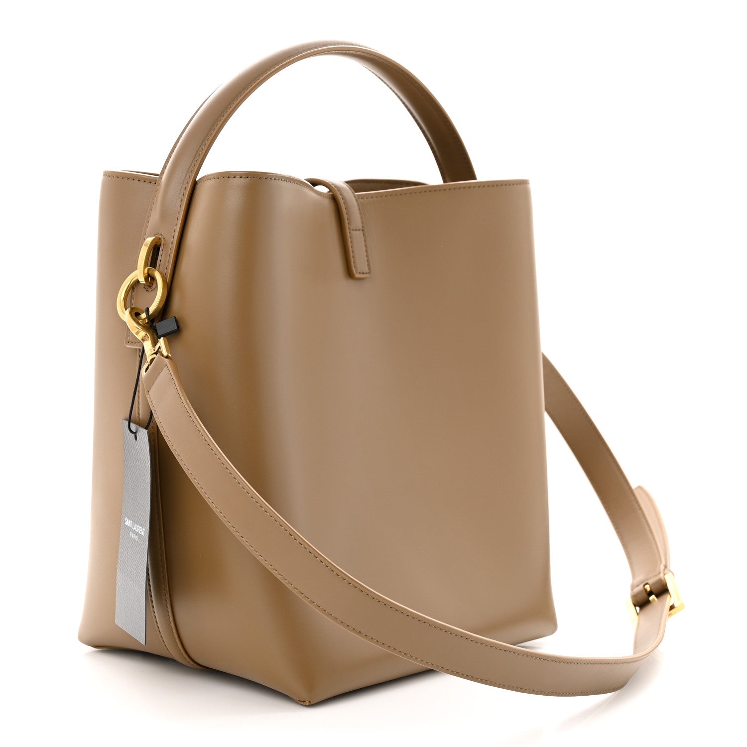 Saint Laurent Shiny Calfskin Le 37 Bucket Bag Dark Cork 4 of 12