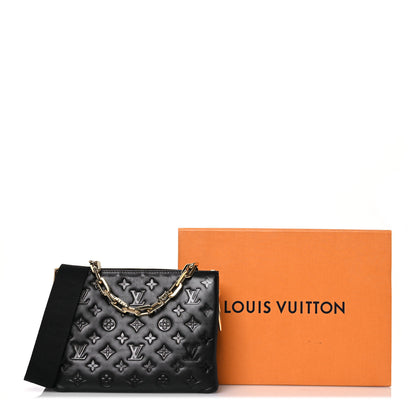 Louis Vuitton Lambskin Embossed Monogram Coussin PM Black 16 of 16