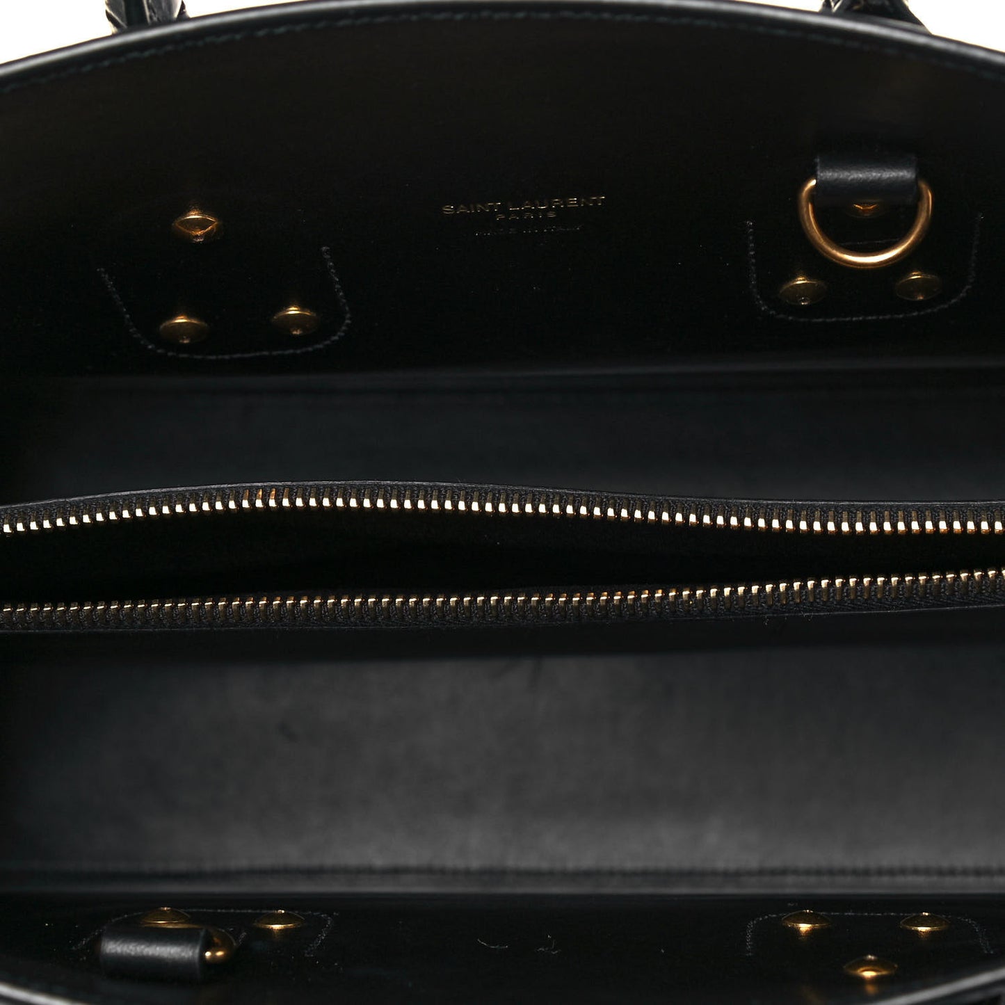 Patent Crocodile Embossed Small Sac de Jour Black