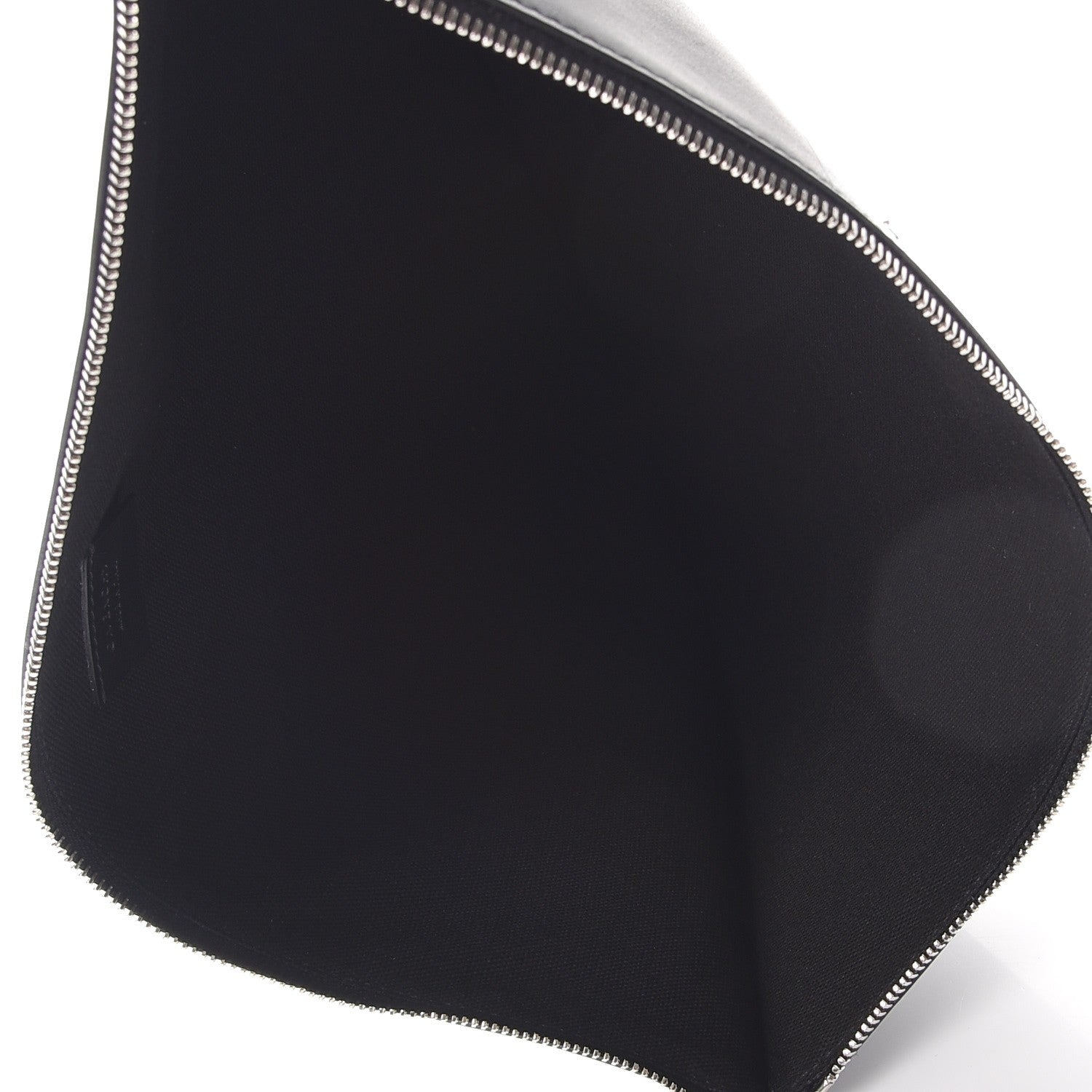 Givenchy Calfskin Striped Large Zip Pouch Black 5 of 8