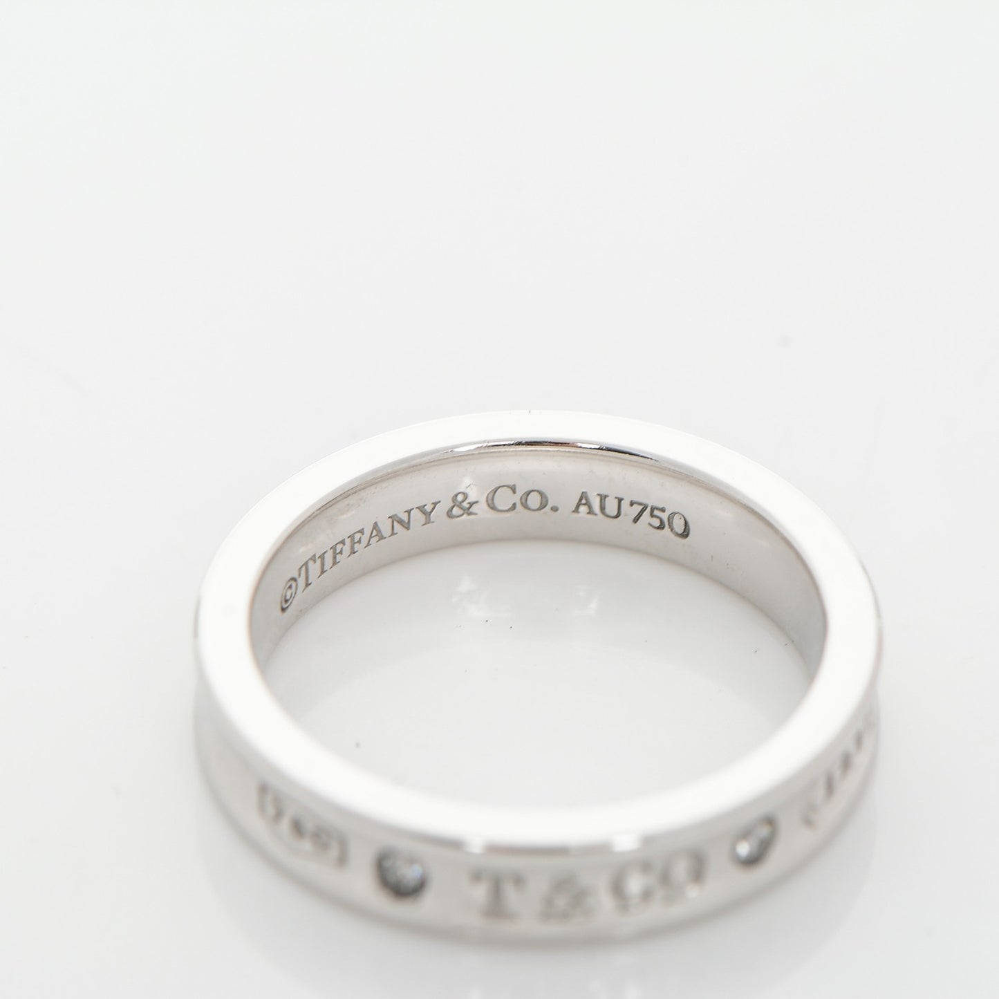 18K White Gold Diamond Narrow 1837 Ring 6