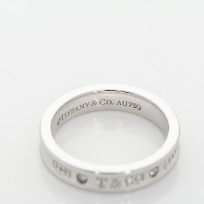 Tiffany 18K White Gold Diamond Narrow 1837 Ring 6 4 of 5