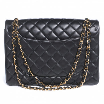 Chanel Lambskin Quilted Maxi Double Flap Black 3 of 9