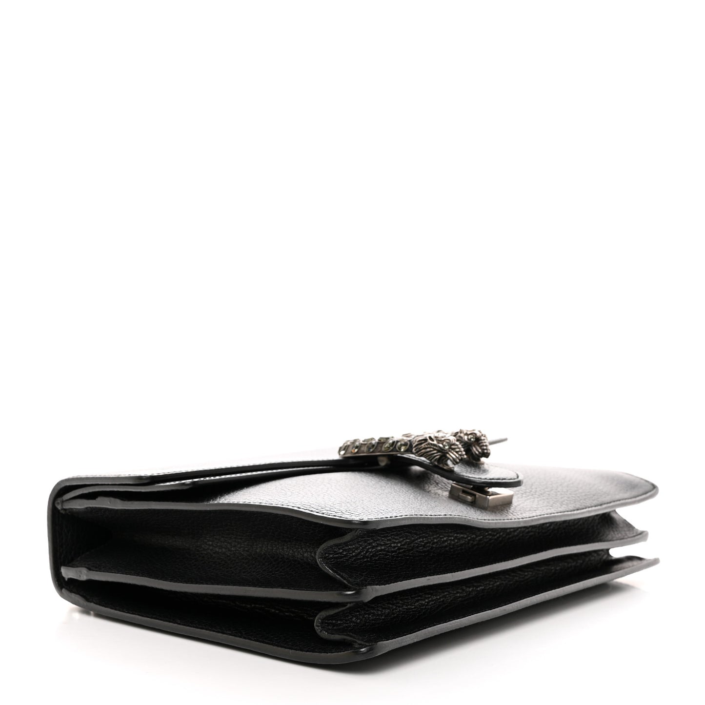 Dollar Calfskin Crystal Medium Dionysus Shoulder Bag Black Black Diamond