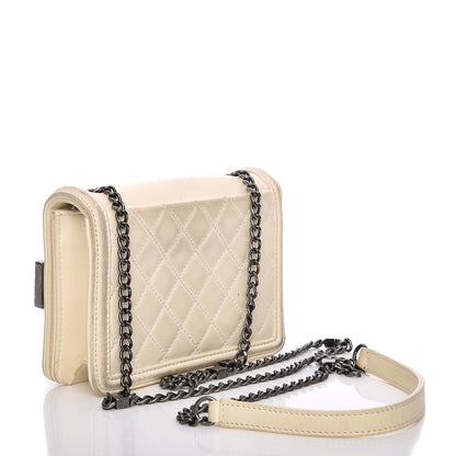 Chanel Lambskin Plexiglass Boy Brick Flap Dark White 3 of 16