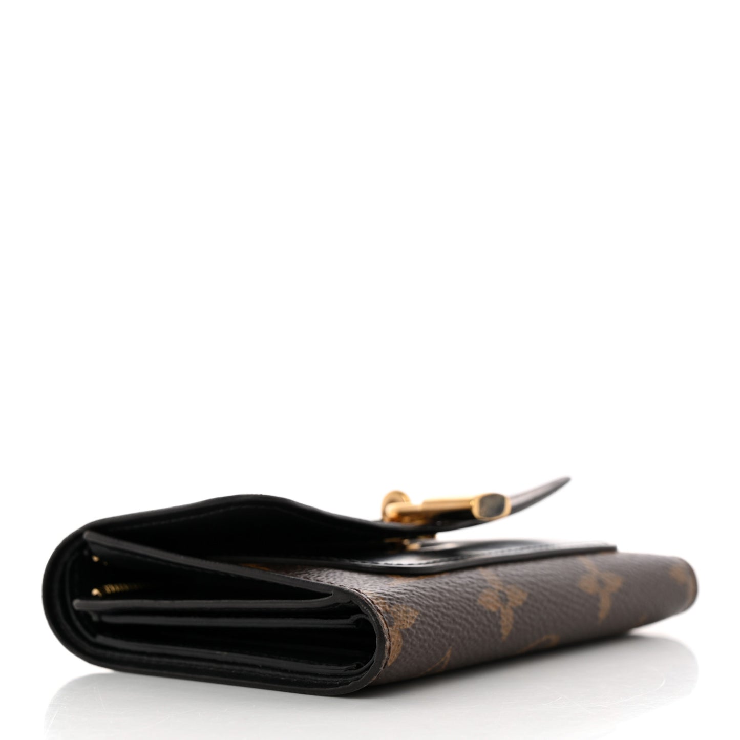 Monogram Flower Lock Compact Wallet Black